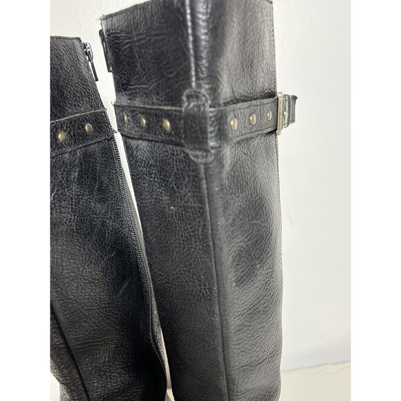 Born BOC EUC Black Leather Cam Tall Leather Western Riding Harness Boot Size 8 M - Picture 6 of 7